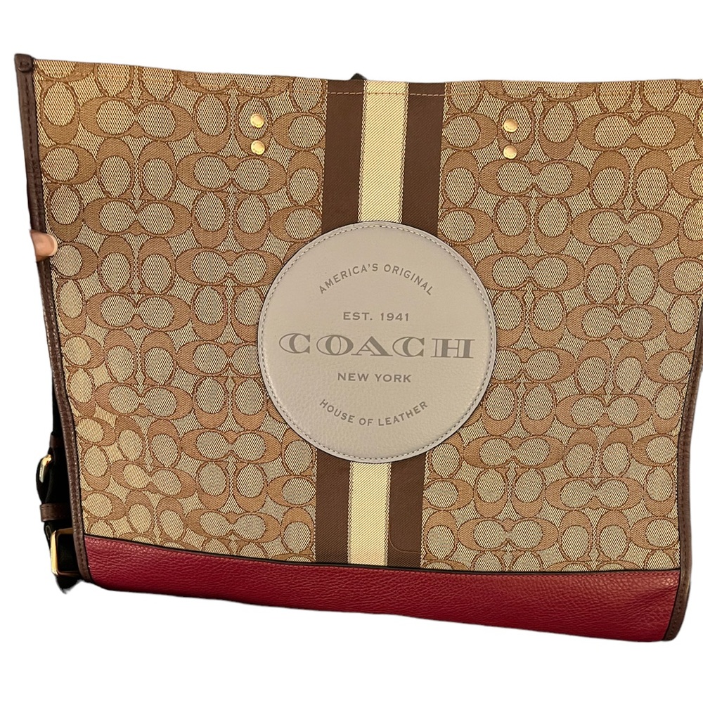 NEW Coach Tote Bag with Coach Symbol on the front. 4 compartments inside. - Picture 8 of 16